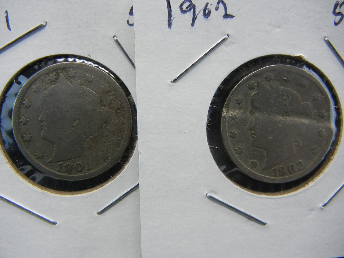 1901, 1902 Liberty Head V Nickels (1 of 3)
