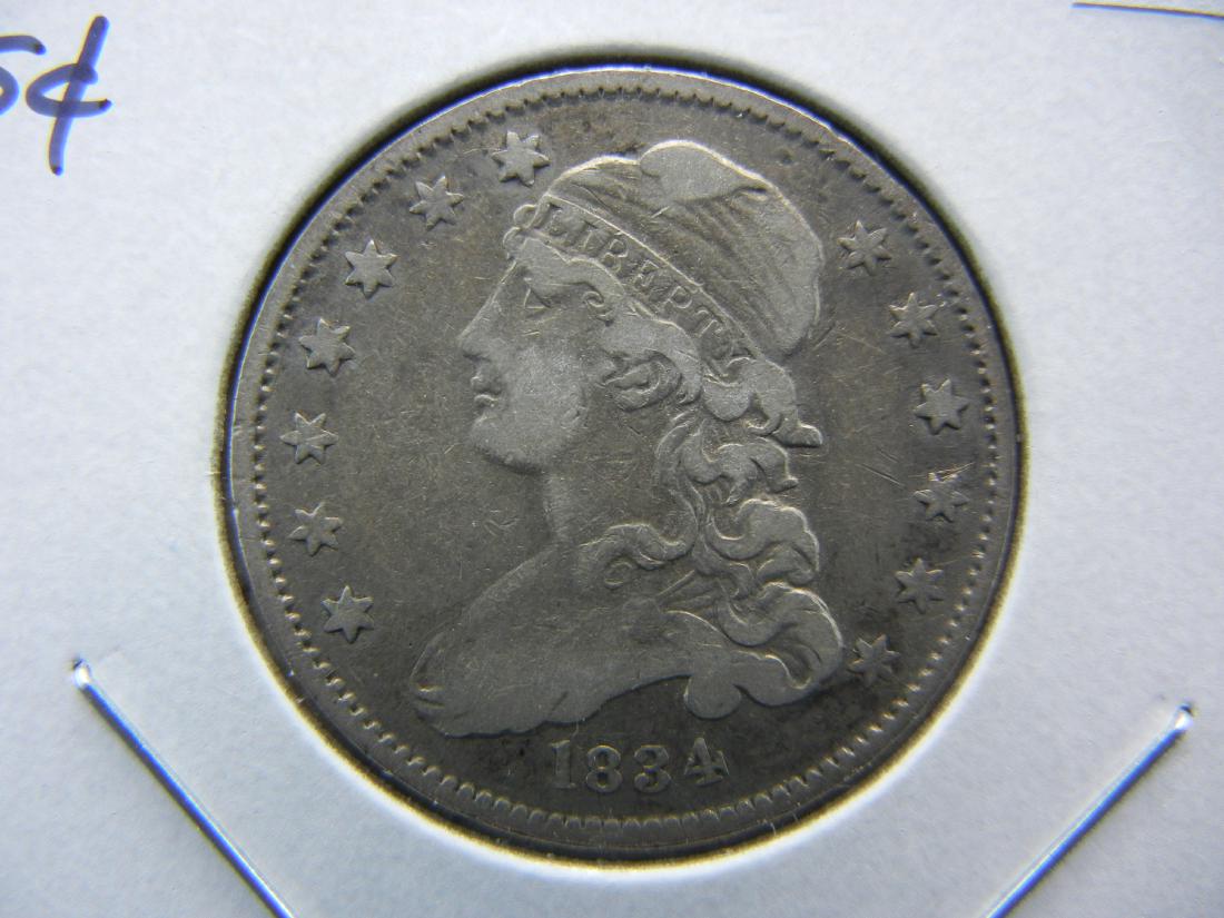 1834 Bust 25c.  Fine+.  Scarce (1 of 3)