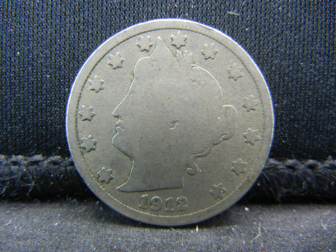 1912-D"V" NICKEL, ONLY 8.5 MILL MINTED, 107 YRS OLD,: 1912-D"V" NICKEL, ONLY 8.5 MILL MINTED, 107 YRS OLD, Great Gift!