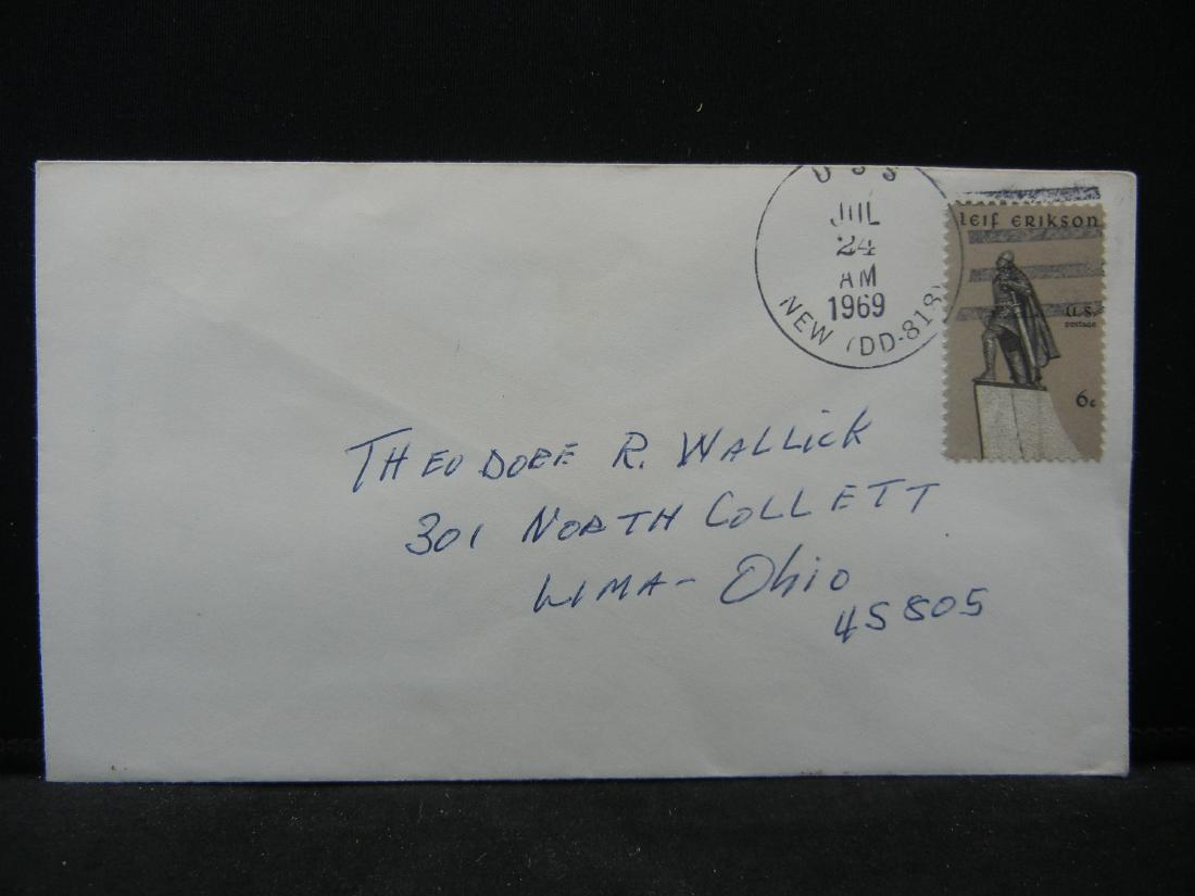 Stamp Cover Jul 24 1969.  Recovery of Apollo 11 as sent (1 of 4)