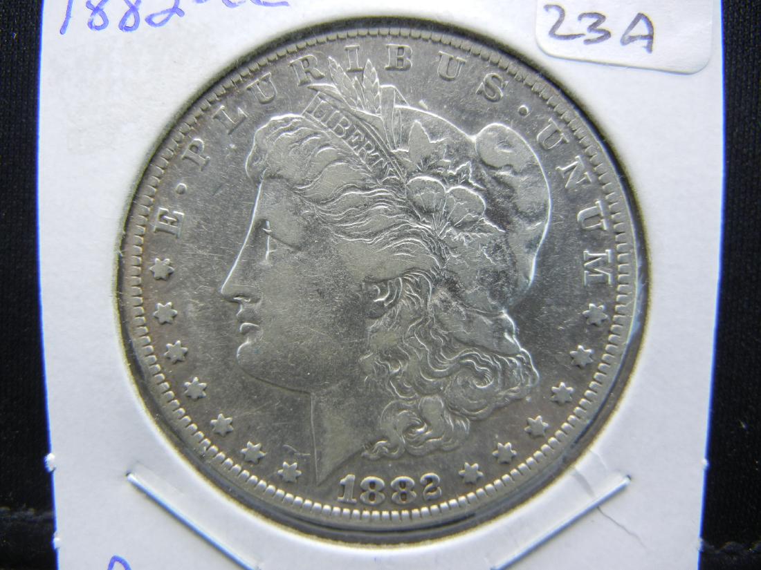 1882-CC Morgan Dollar.   RARE this grade.  Most are BU. (1 of 3)