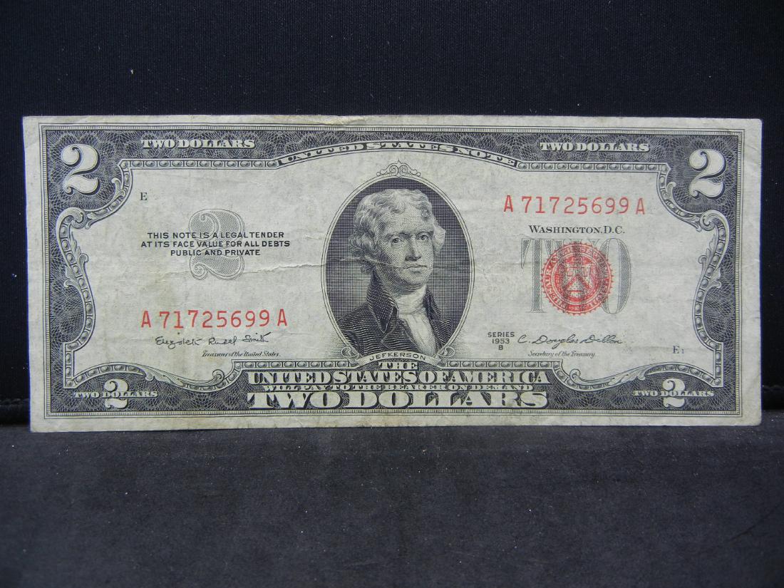 1953-B $2 Red Seal Bank Note (1 of 3)