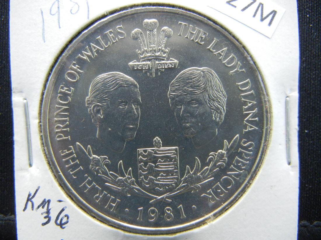 1981 Guernsey 25 Pence. "Prince Charles & Lady Diana": 1981 Guernsey 25 Pence. "Prince Charles & Lady Diana" Gem Unc