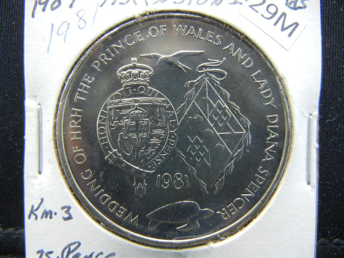 1981 Ascension Islands 25 Pence. "Prince Charles & Lady: 1981 Ascension Islands 25 Pence. "Prince Charles & Lady Diana" Gem Unc