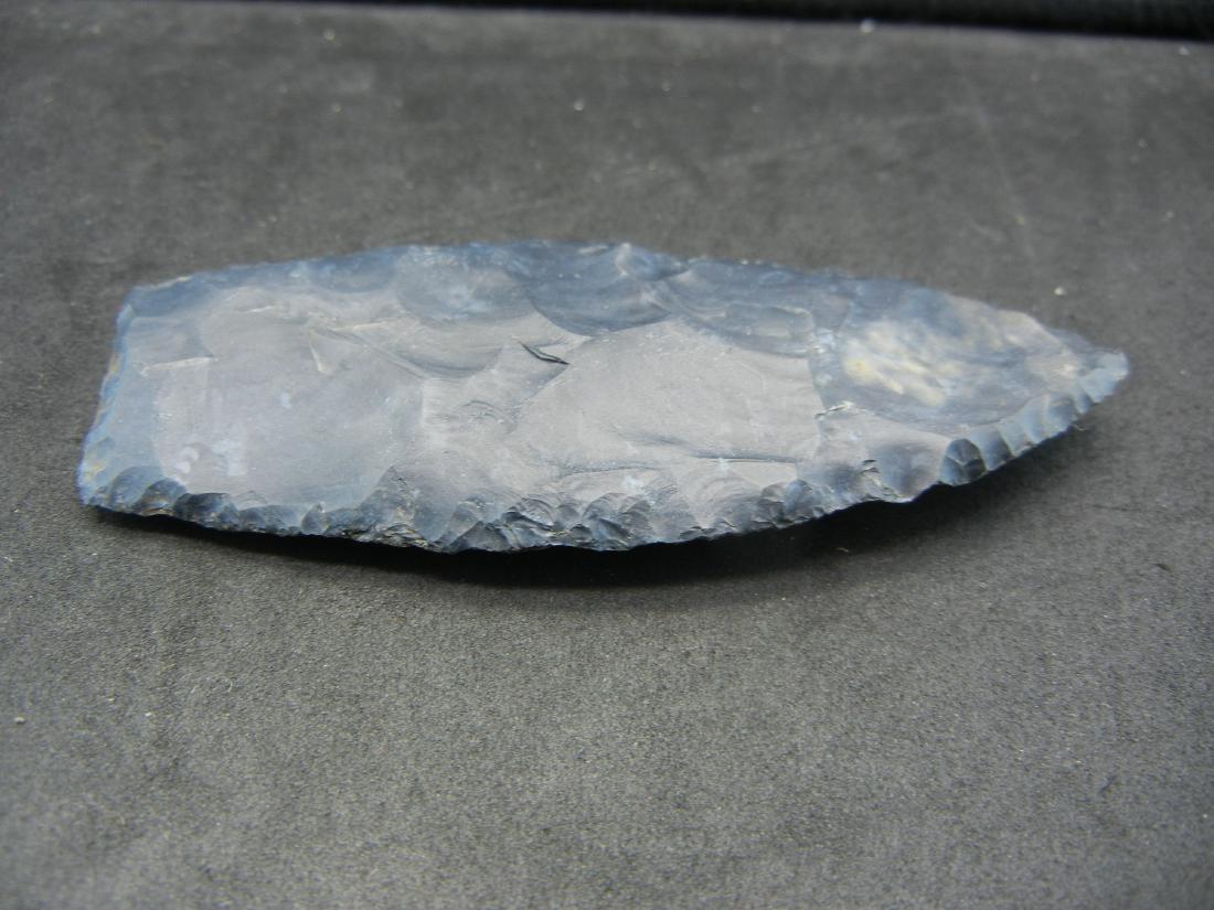 2 ½ Inch Paleo Style Leaf Blade.   Black Flint.  Age (1 of 3)