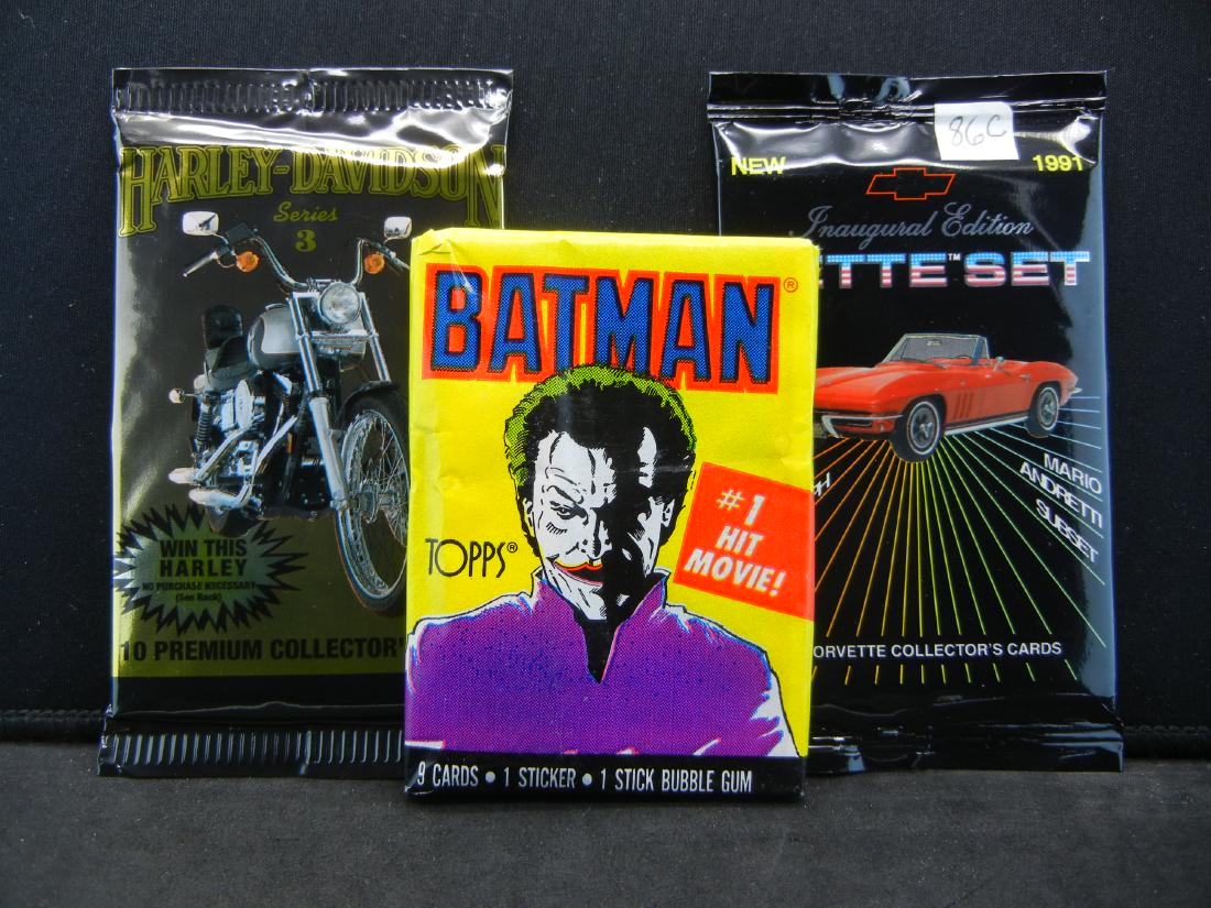 AMAZING TRADING CARDS (BATMAN-CORVETTE-HARLEY (1 of 7)