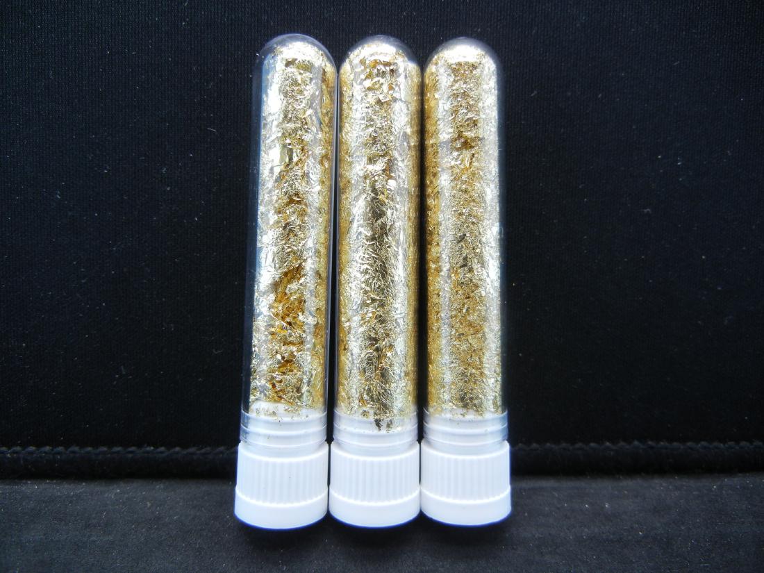 (3) Viles of 22k Gold Leaf Flakes, Can Be Sold: (3) Viles of 22k Gold Leaf Flakes, Can Be Sold Individually, Or Would Make Great Gifts!