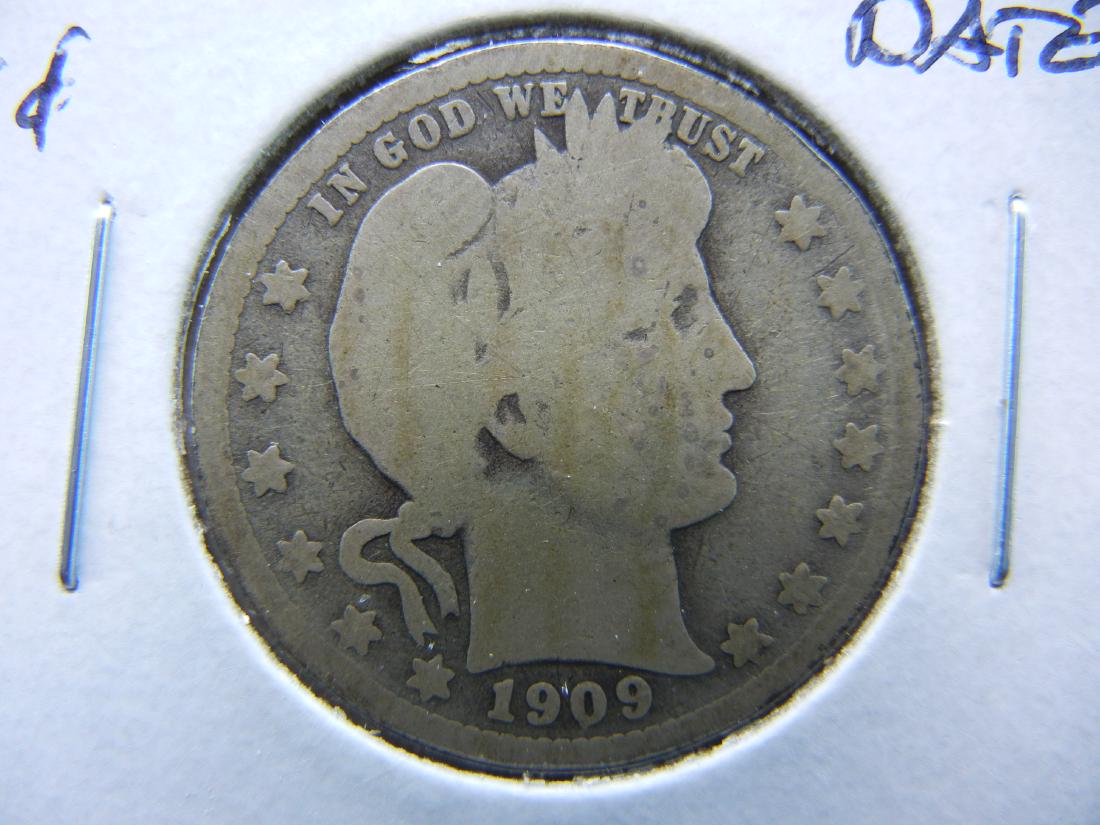1909-O Barber Quarter .  Good.  Better Date. (1 of 3)