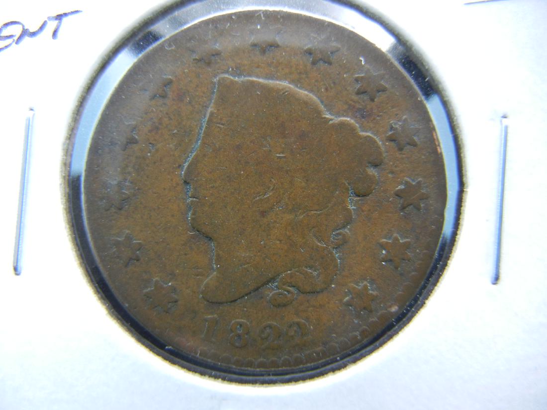 1822 Large Cent.  VG. (1 of 3)