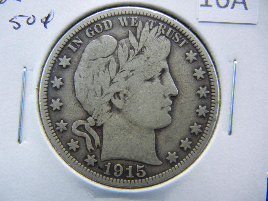 1915-D Barber Half Dollar .  Fine. (1 of 3)