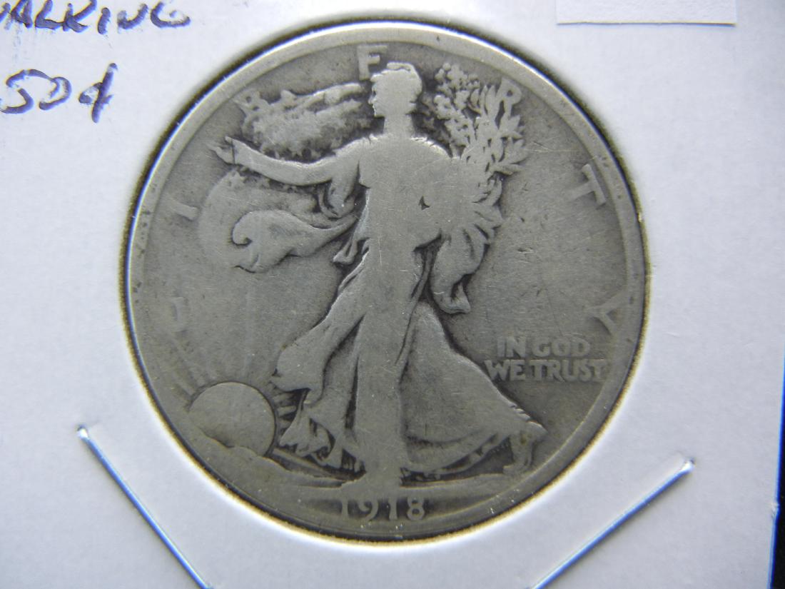 1918 Walking Half Dollar .  VG. (1 of 3)