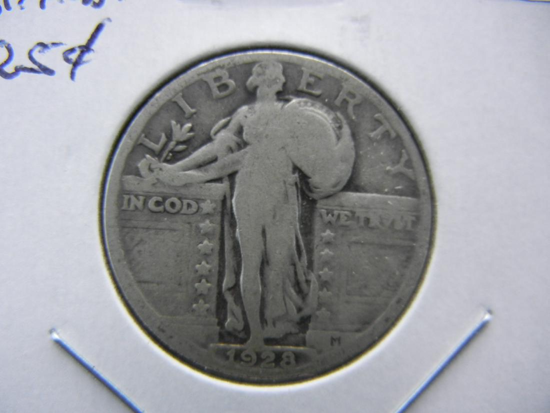 1928 Standing Quarter .  Fine+. (1 of 3)