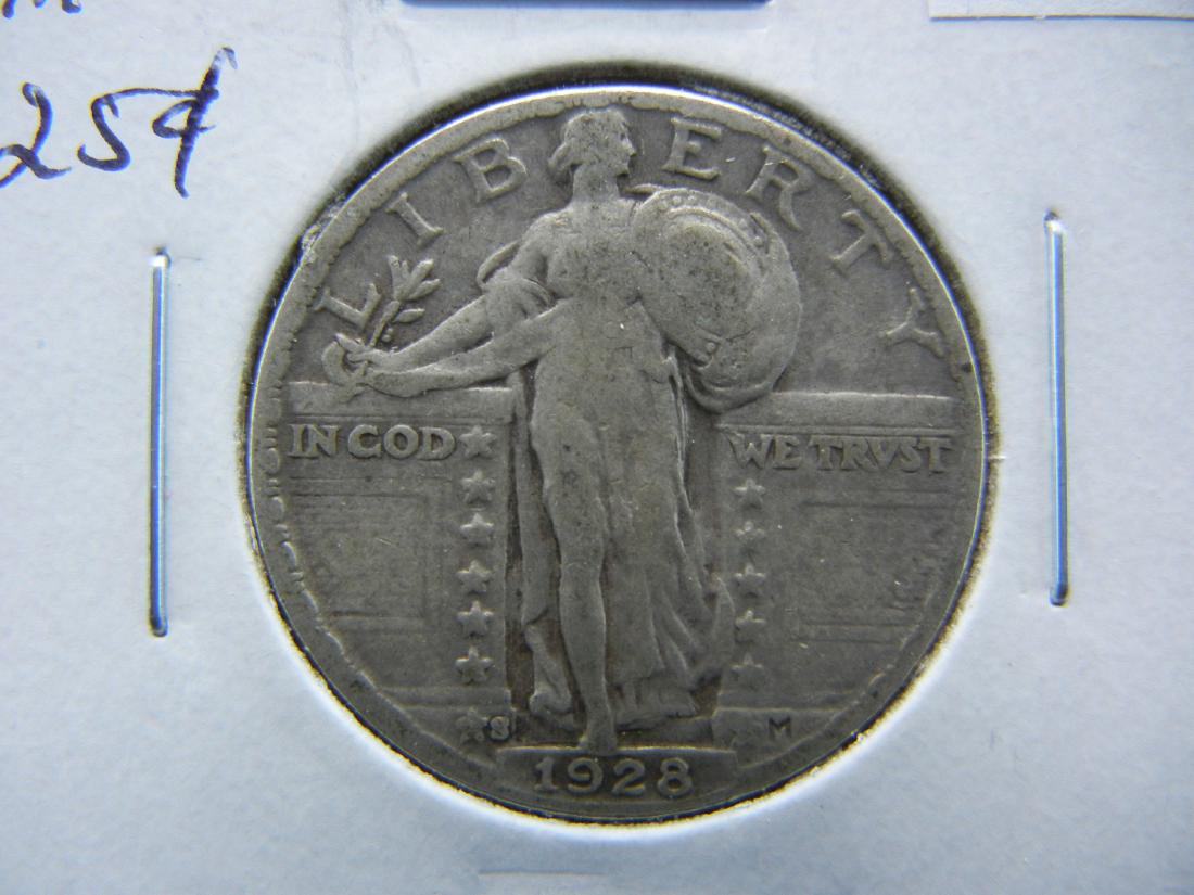 1928-S Standing Quarter .  F/VF. (1 of 3)