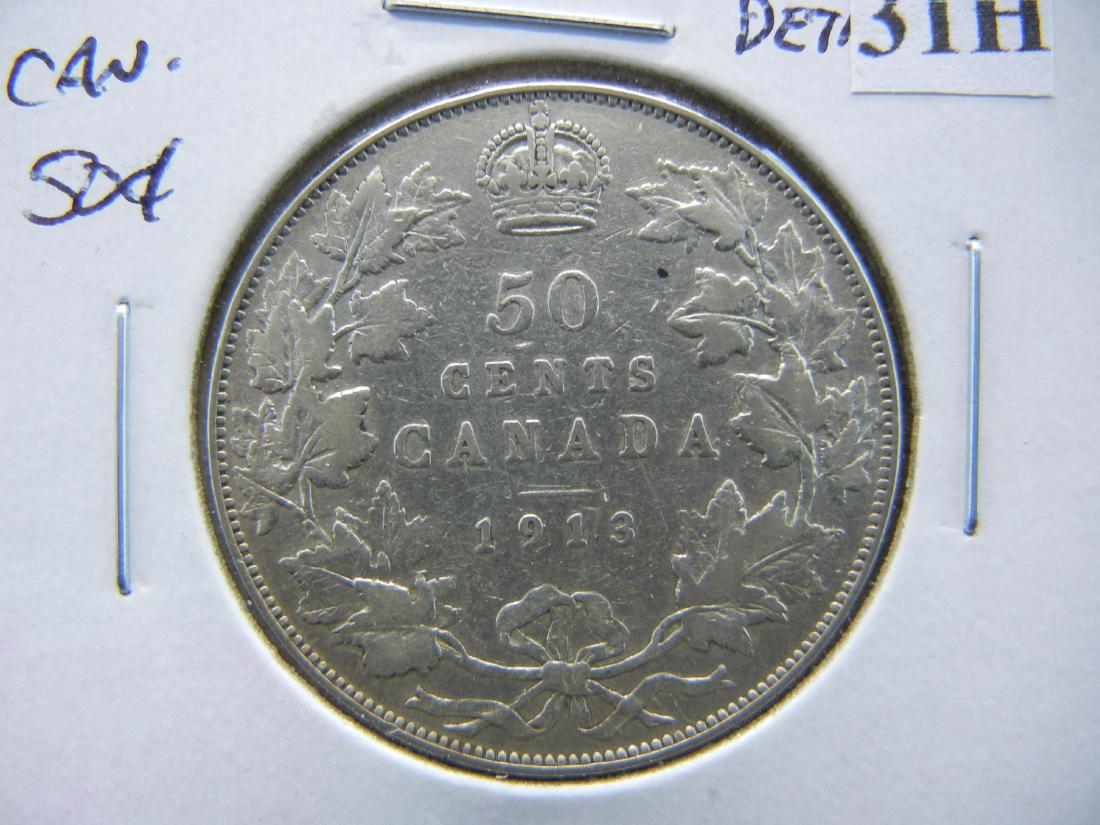 1913 Canada Half Dollar .  VF Details. (1 of 3)