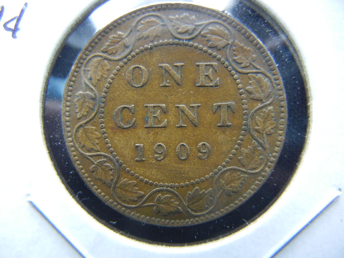 1909 Canada One Cent .  AU. (1 of 3)