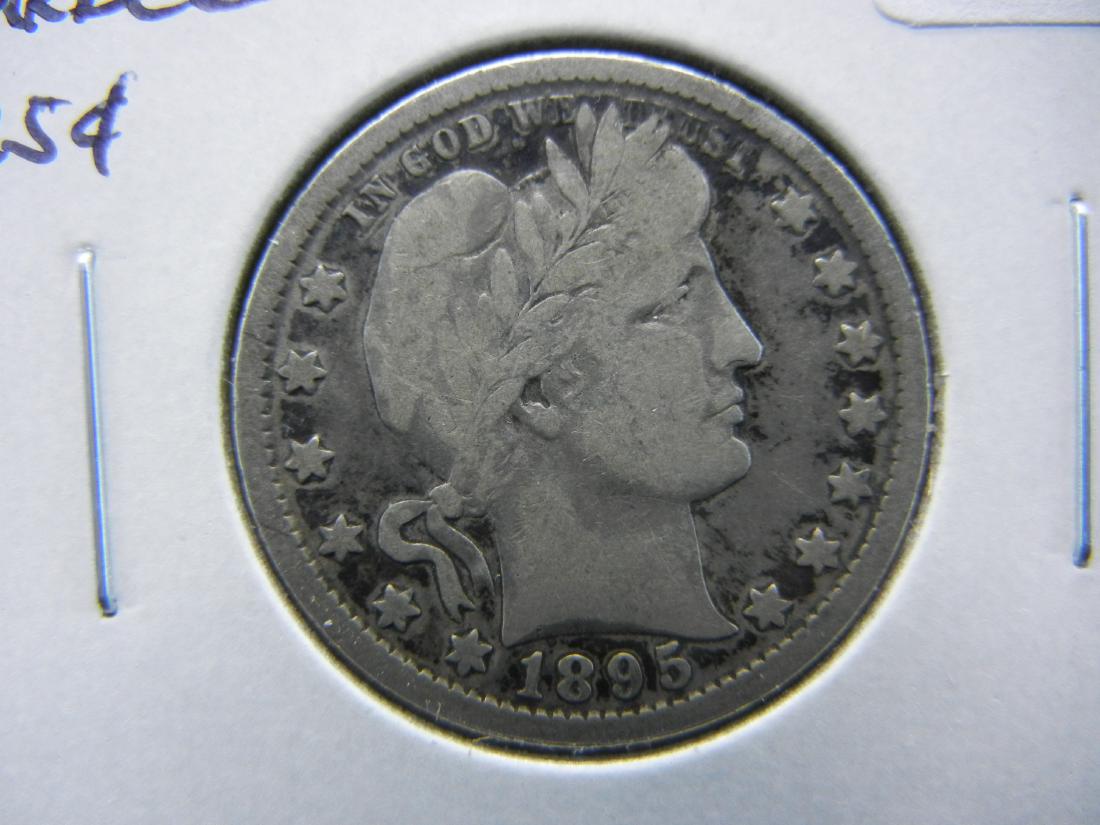 1895-O Barber Quarter .  Fine+. (1 of 3)