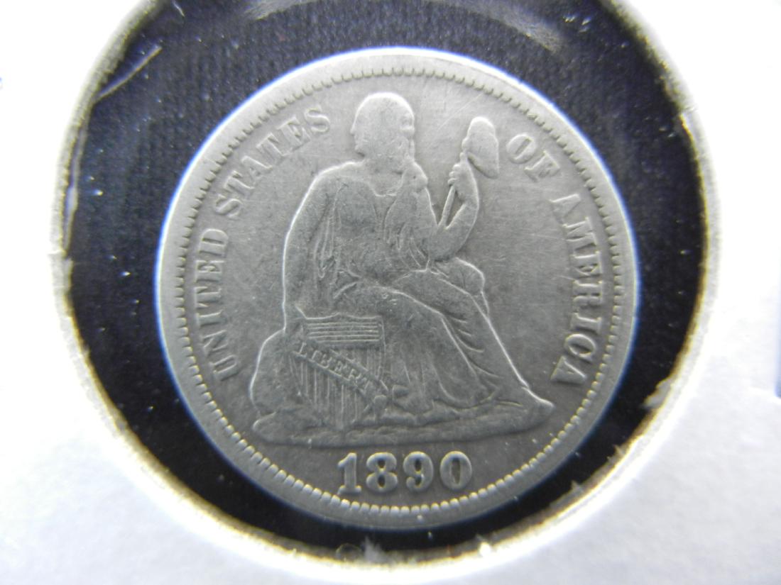 1890 Seated Dime.  XF Details. (1 of 3)