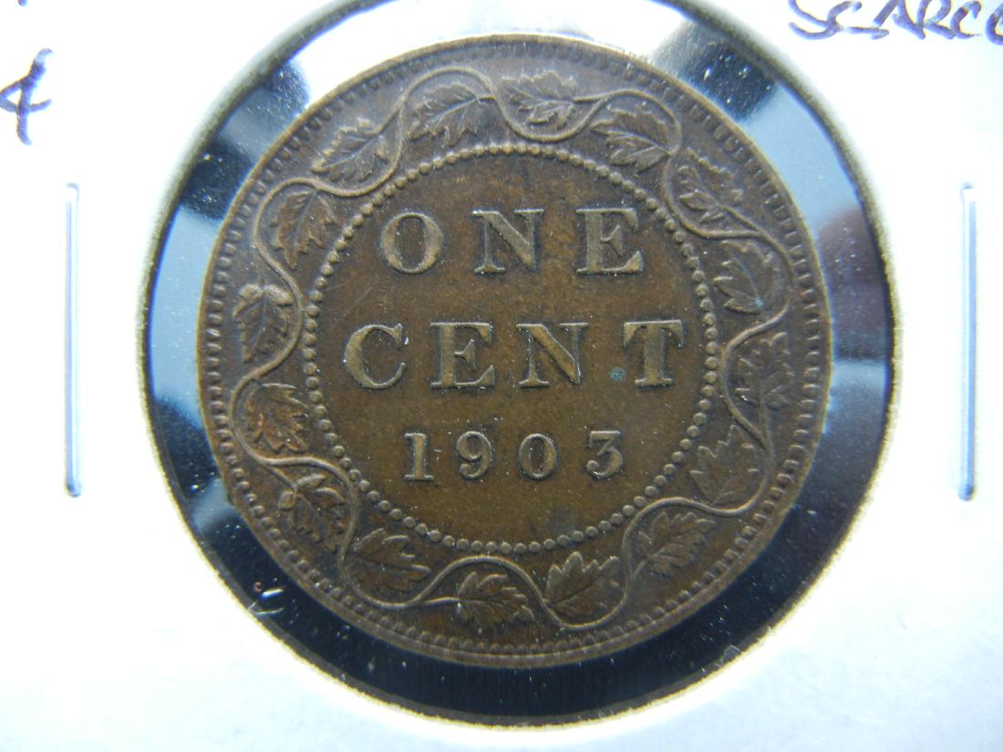 1903 Canada One Cent .  AU/UNC.  Scarce. (1 of 3)