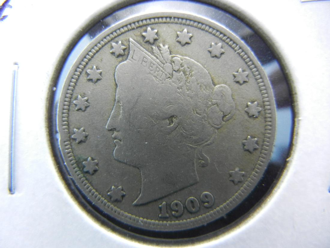 1909 Liberty 5c.  VF.  Better Date. (1 of 3)