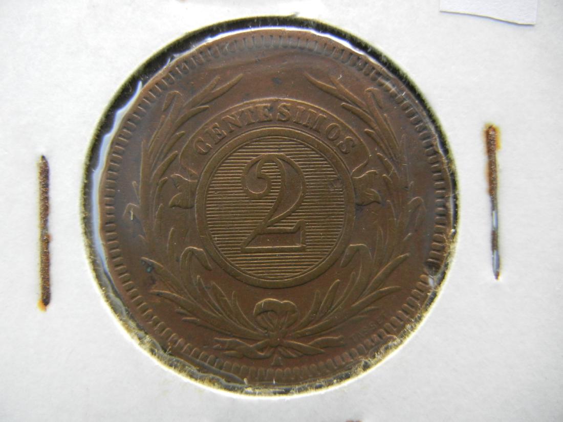 1869 Uruguay 2 Centesimos. (1 of 3)