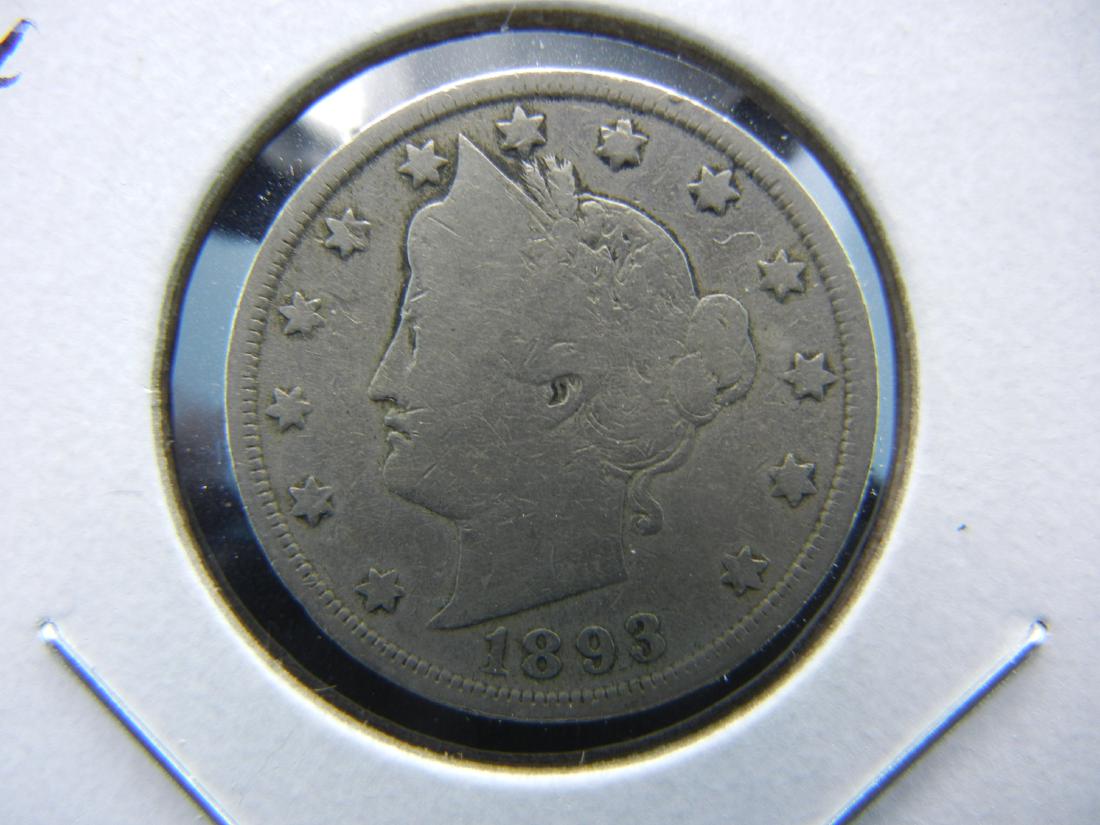 1893 Liberty 5c.  VG+. (1 of 3)