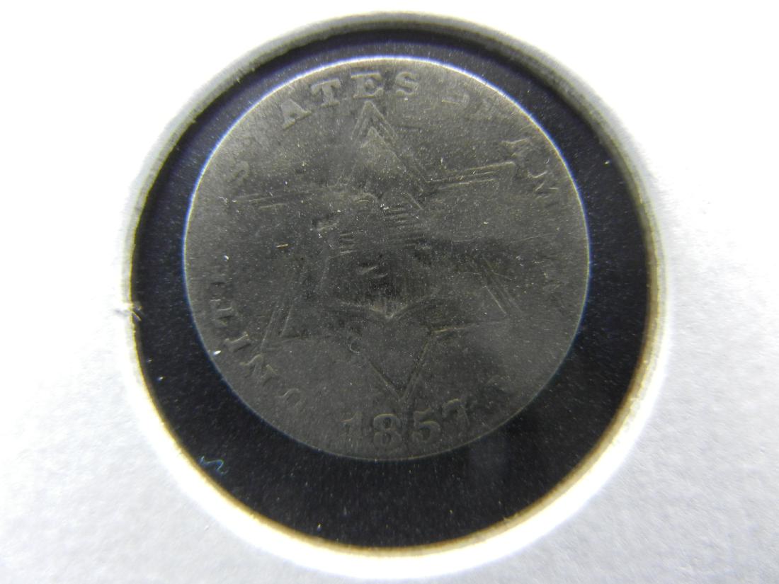 1857 Three Cent Silver Bent (1 of 3)