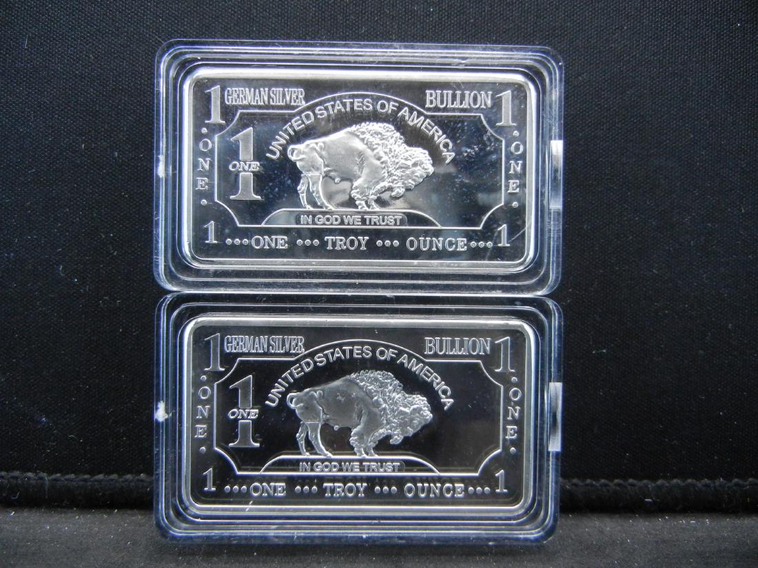 (2) Clad 1 Ounce German Silver Bars: (2) Clad 1 Ounce German Silver Bars
