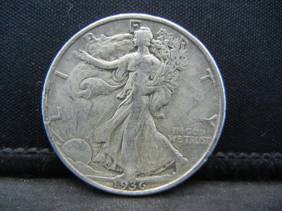 1936-D SILVER (90%) LIBERTY HALF, ONLY 4.3 MILL EVER: 1936-D SILVER (90%) LIBERTY HALF, ONLY 4.3 MILL EVER MINTED, PRETTY COIN!