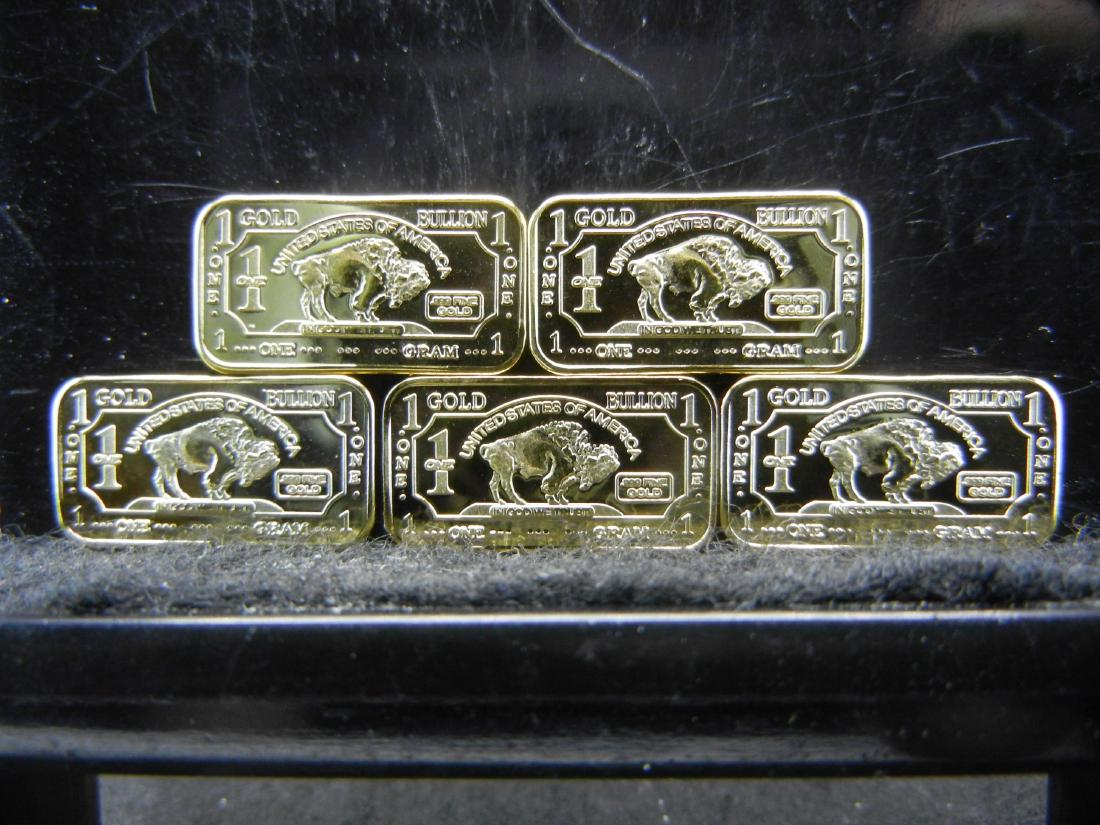 5 One Gram 100 Mills .999 Fine Gold  Buffalo Collector (1 of 2)