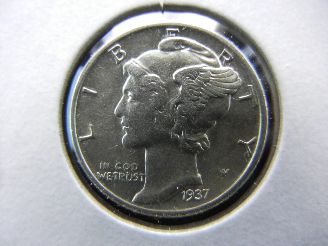1937 Mercury Dime Choice AU (1 of 3)