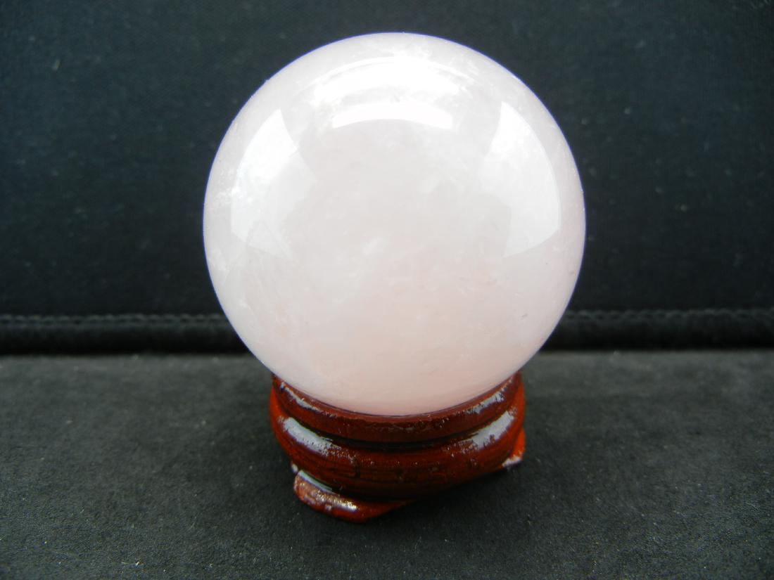 PINK QUARTZ CRYSTAL BALL (SOLID/2.53 OZ) SPHERE, WITH (1 of 3)