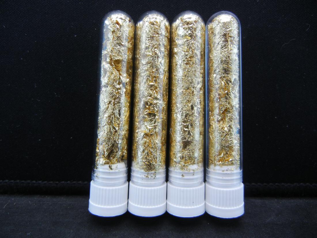 (4) Viles of 22k Gold Leaf Flakes, Can Be Sold: (4) Viles of 22k Gold Leaf Flakes, Can Be Sold Individually, Or Would Make Great Gifts!