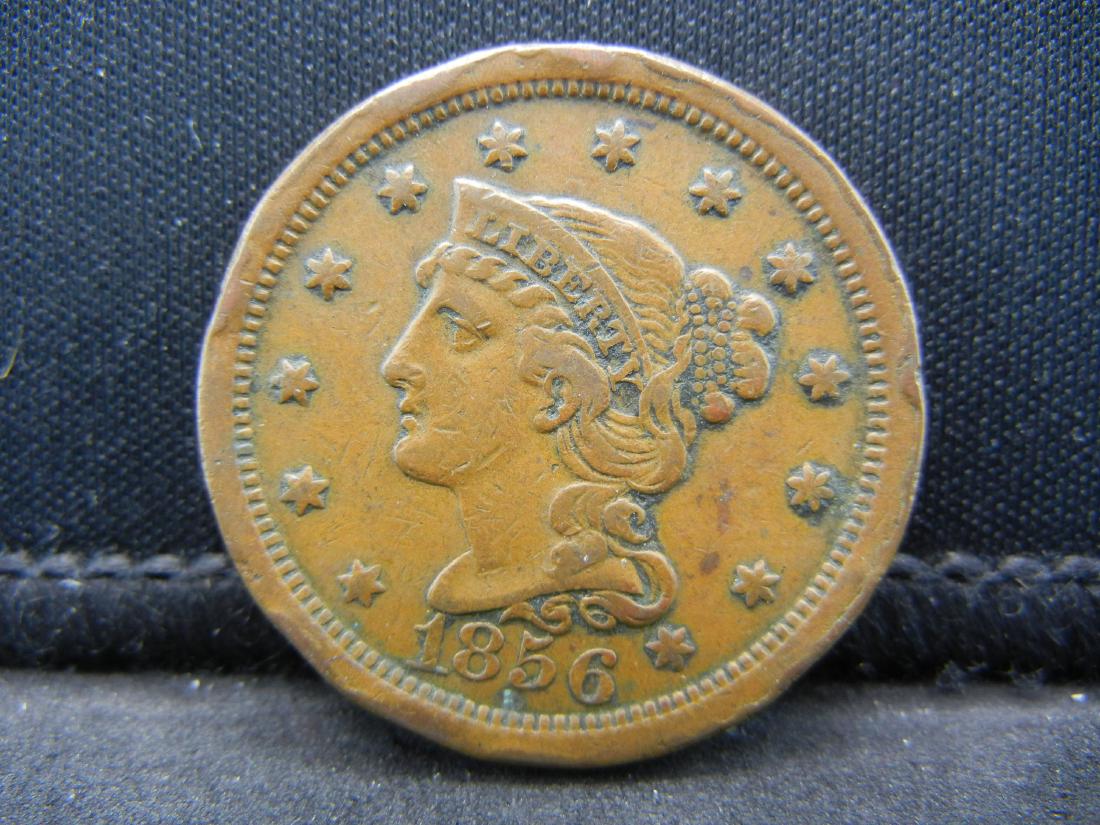 1856 United States Braided Hair Large Cent.  Nice (1 of 2)