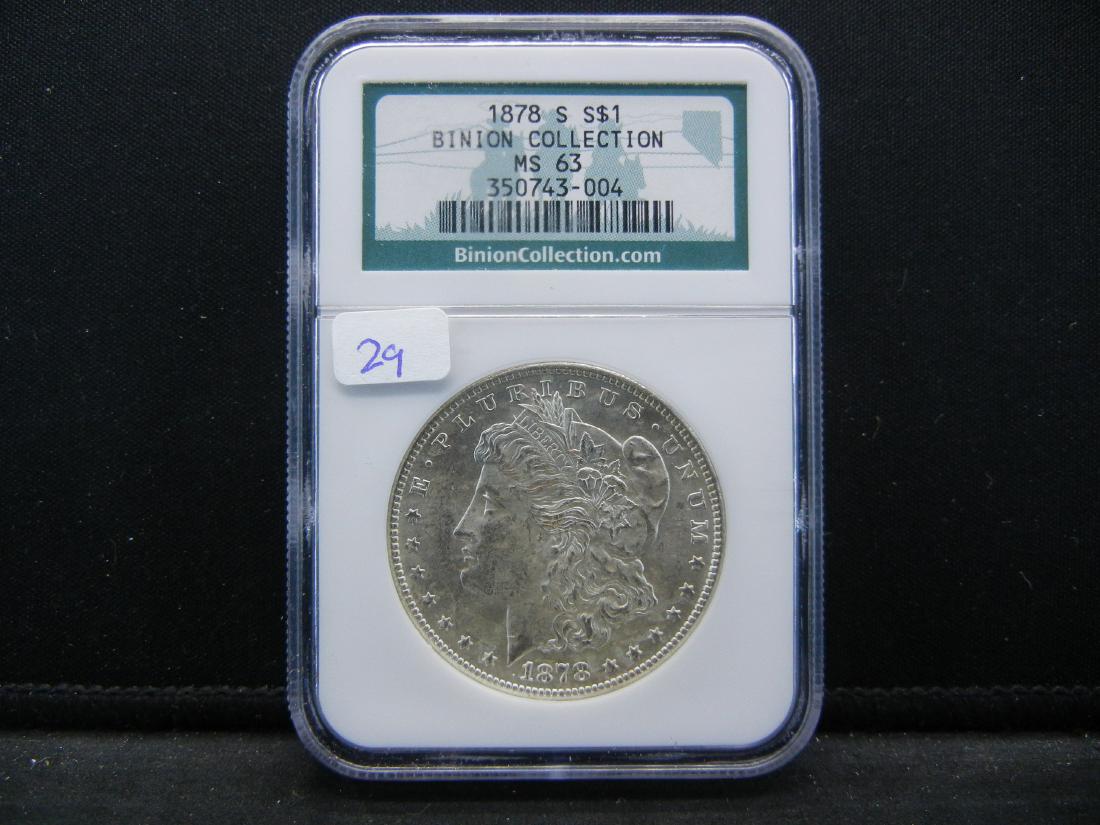 1878-S Morgan Dollar.   From the Binion Collection.   S (1 of 4)