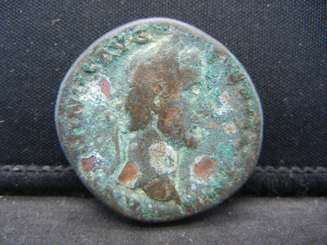 Bronze Ancient Roman Coin Portrait Right, Half Dollar (1 of 2)
