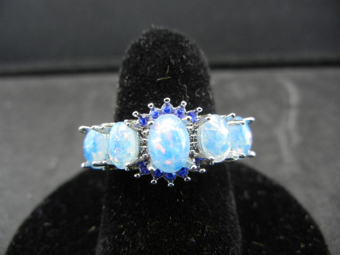 Womens Size 7 Blue Fire Opal Ring - WOW Beautiful Ring! (1 of 3)