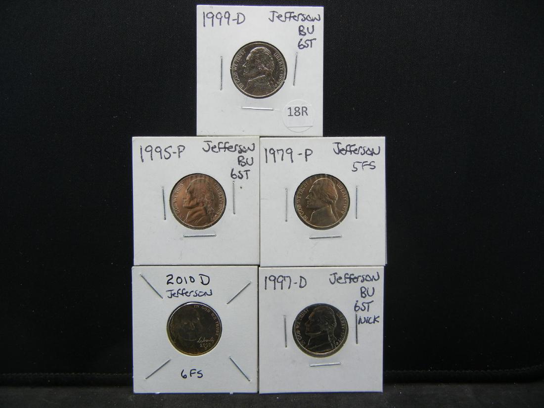 5 Jefferson Nickels High Grade (1 of 8)