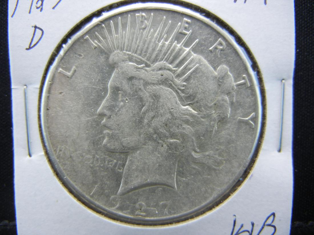 1927 D Peace Dollar AU (1 of 3)