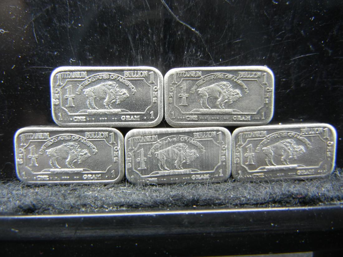 5 1 Gram Titanium Bullion Buffalo Collector Bars: 5 1 Gram Titanium Bullion Buffalo Collector Bars