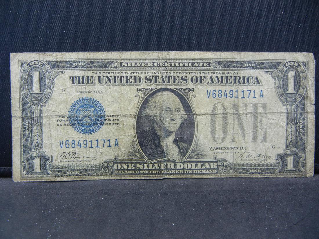 1928-A $1 US Silver Certificate. Funny Back (1 of 3)