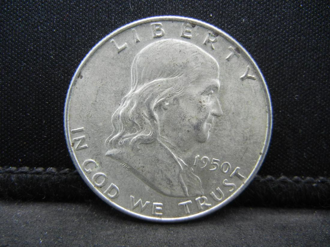 1950-D SILVER FRANKLIN (90%) HALF, (ONLY 8 MILL (1 of 2)