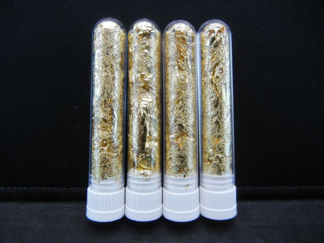 (4) Viles of 22k Gold Leaf Flakes, Can Be Sold: (4) Viles of 22k Gold Leaf Flakes, Can Be Sold Individually, Or Would Make Great Gifts!