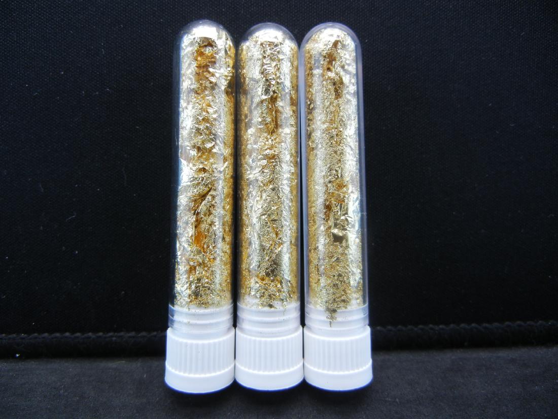 (3) Viles of 22k Gold Leaf Flakes, Can Be Sold: (3) Viles of 22k Gold Leaf Flakes, Can Be Sold Individually, Or Would Make Great Gifts!