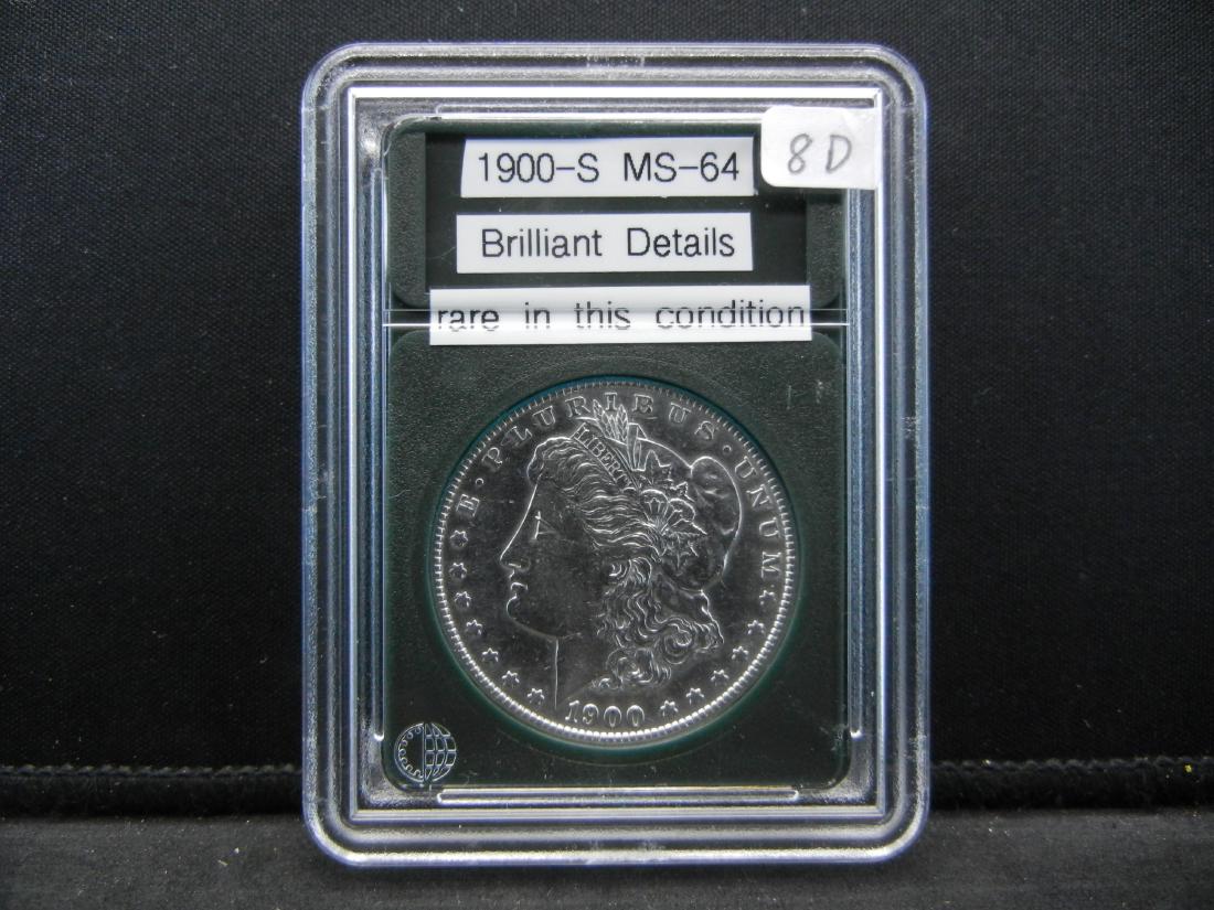 1900-S Morgan Silver Dollar. BU Gem. Wow Rare in this (1 of 4)