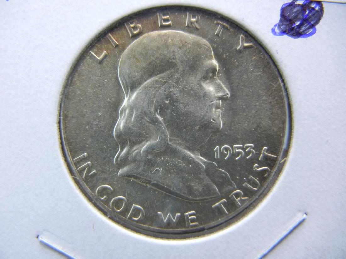1953 Franklin Half.   Brilliant Uncirculated.   A key (1 of 3)