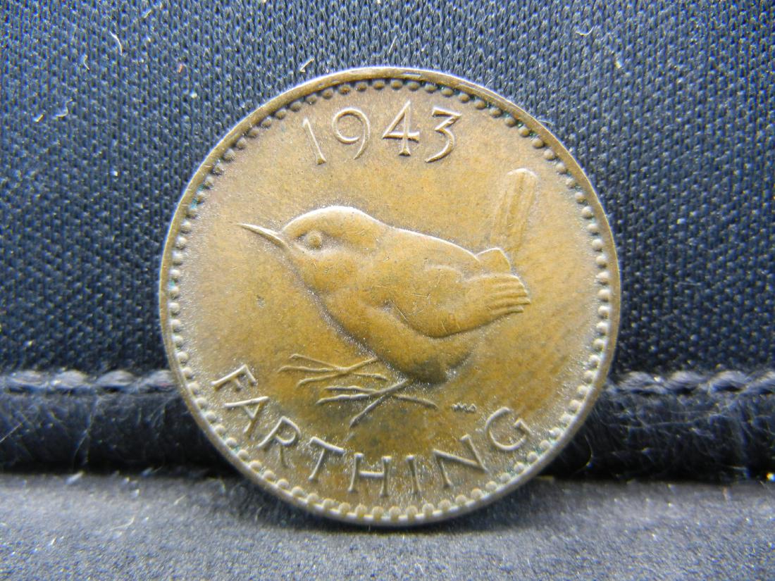 1943 Great Britain 1 Farthing.  Nice Red Brown (1 of 2)