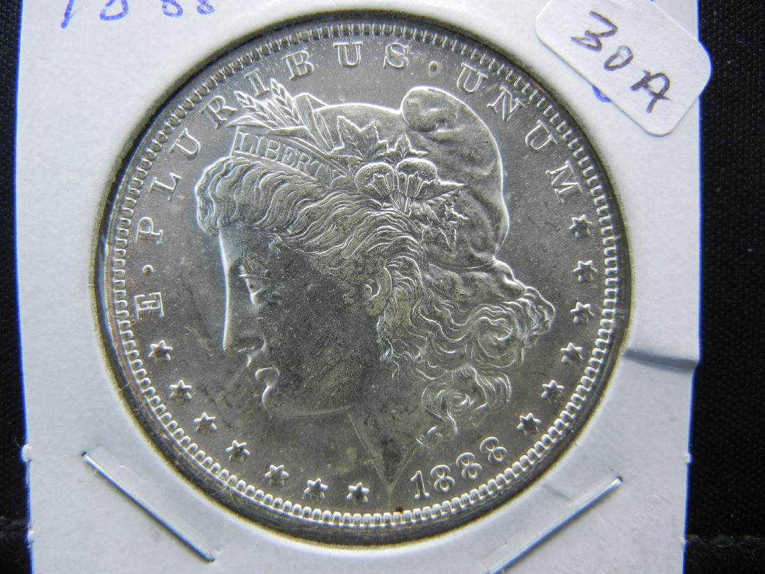 1888-O Morgan Dollar.  MS 64.  Really bright and (1 of 3)