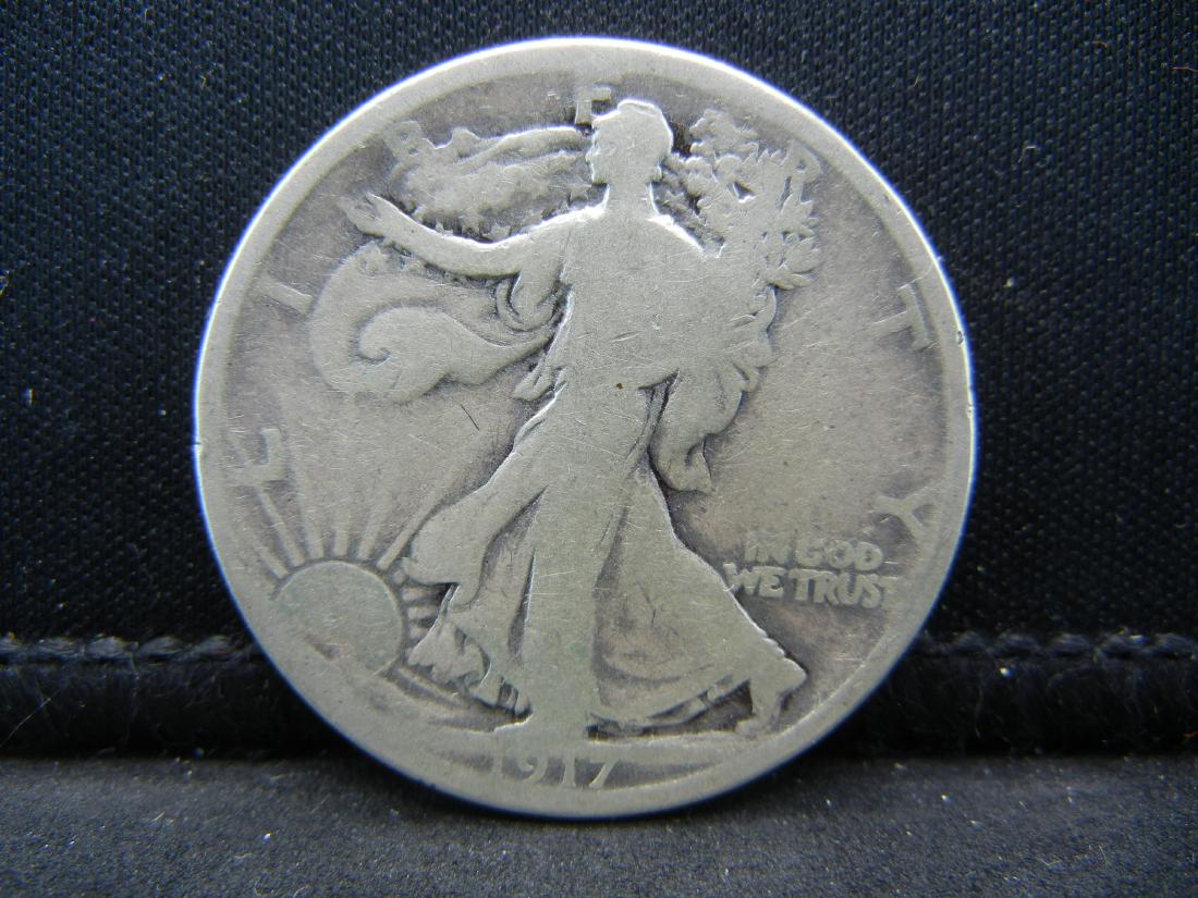 1917-D Reverse Walking Liberty Half Dollar, Semi Key (1 of 2)