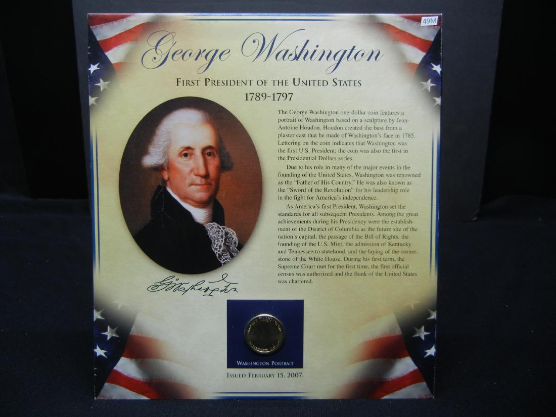 George Washington Historical Presentation Coin and: George Washington Historical Presentation Coin and Stamp Set Issued by the Postal Commemorative Society.