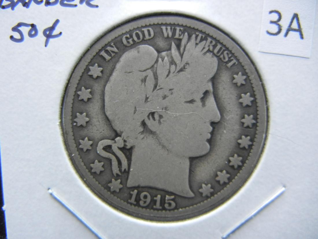 1915-S Barber Half Dollar .  VG. (1 of 3)